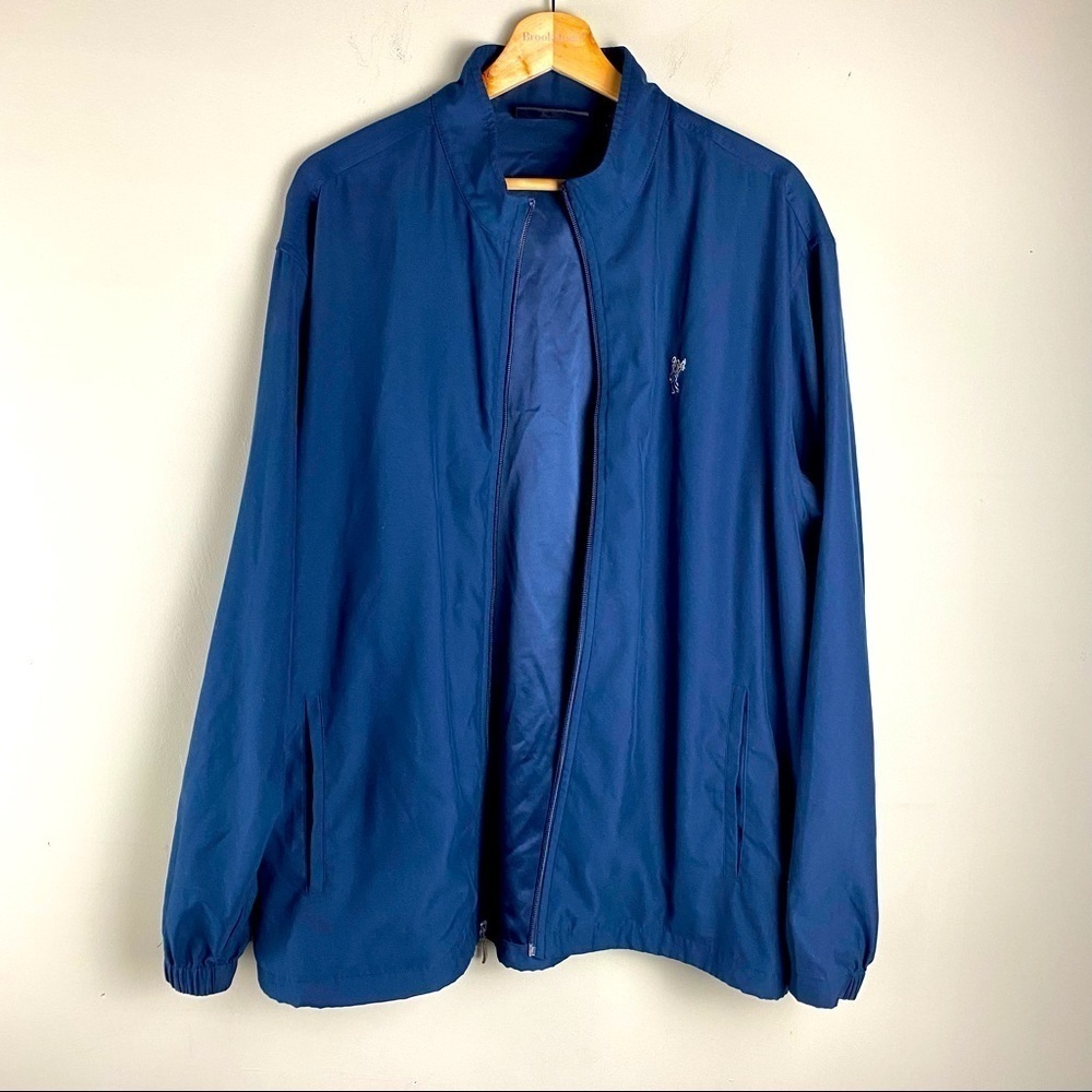 Ashworth: Lightweight Full Zip Up Windbreaker Jacket Navy‎ Blue Size Large